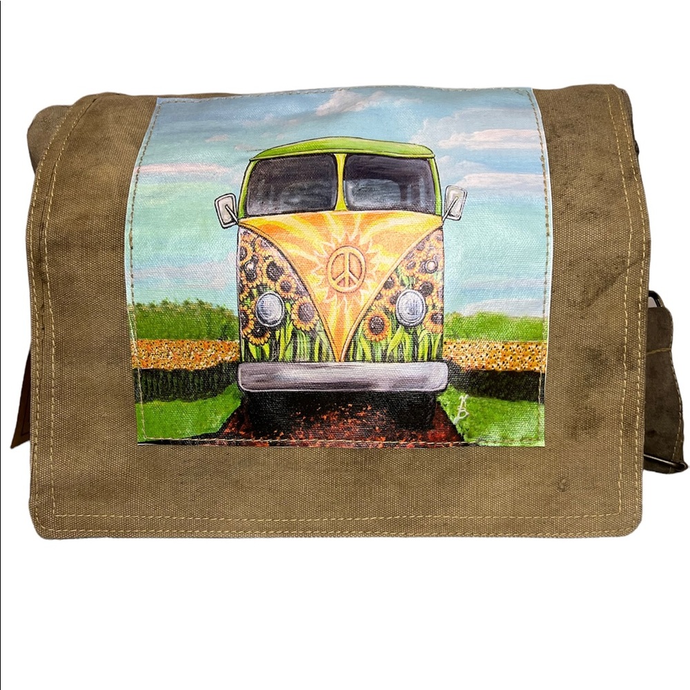 Vintage Addiction Sunshine Van Recycled Canvas Crossbody